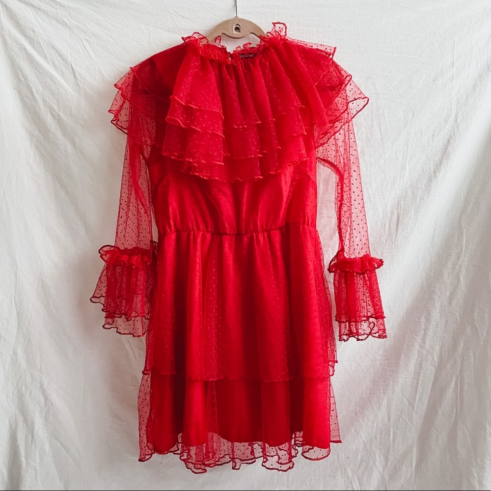NWT red ruffle dress